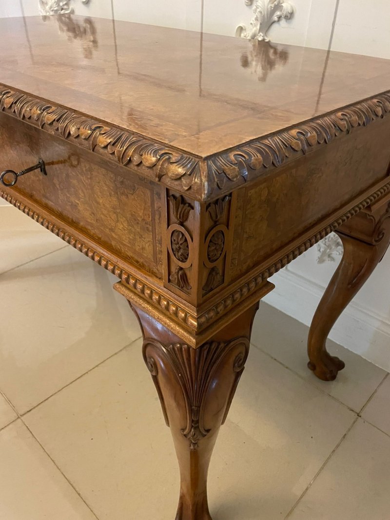 Outstanding Quality Antique Burr Walnut Freestanding Standing Console/Hall Table - Image 14